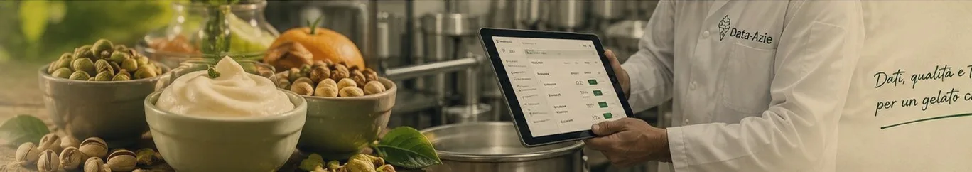Gelatiere con tablet, tracciabilità e qualità Data-Azie